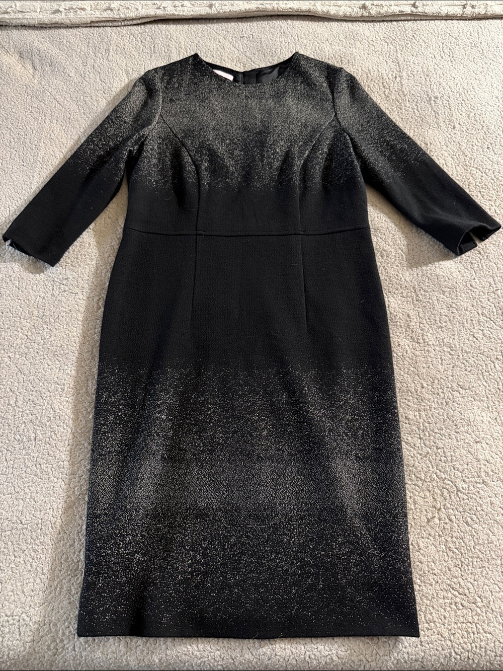 Basler Black Dress with Gray Sparkle Ombre Detail Size 10